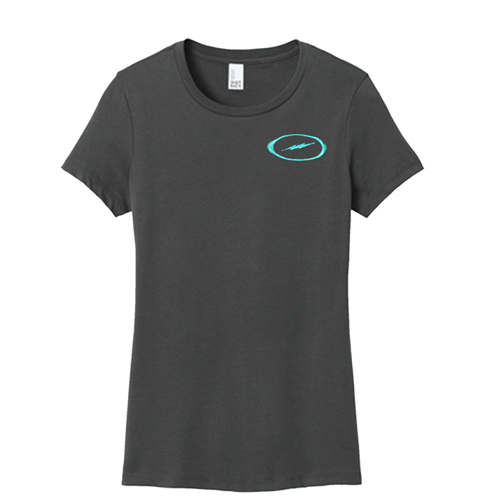 STORM OVAL BOLT WOMENS TEE CHARCOAL